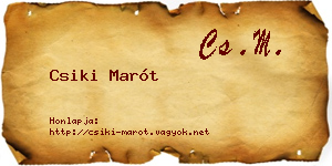 Csiki Marót névjegykártya
